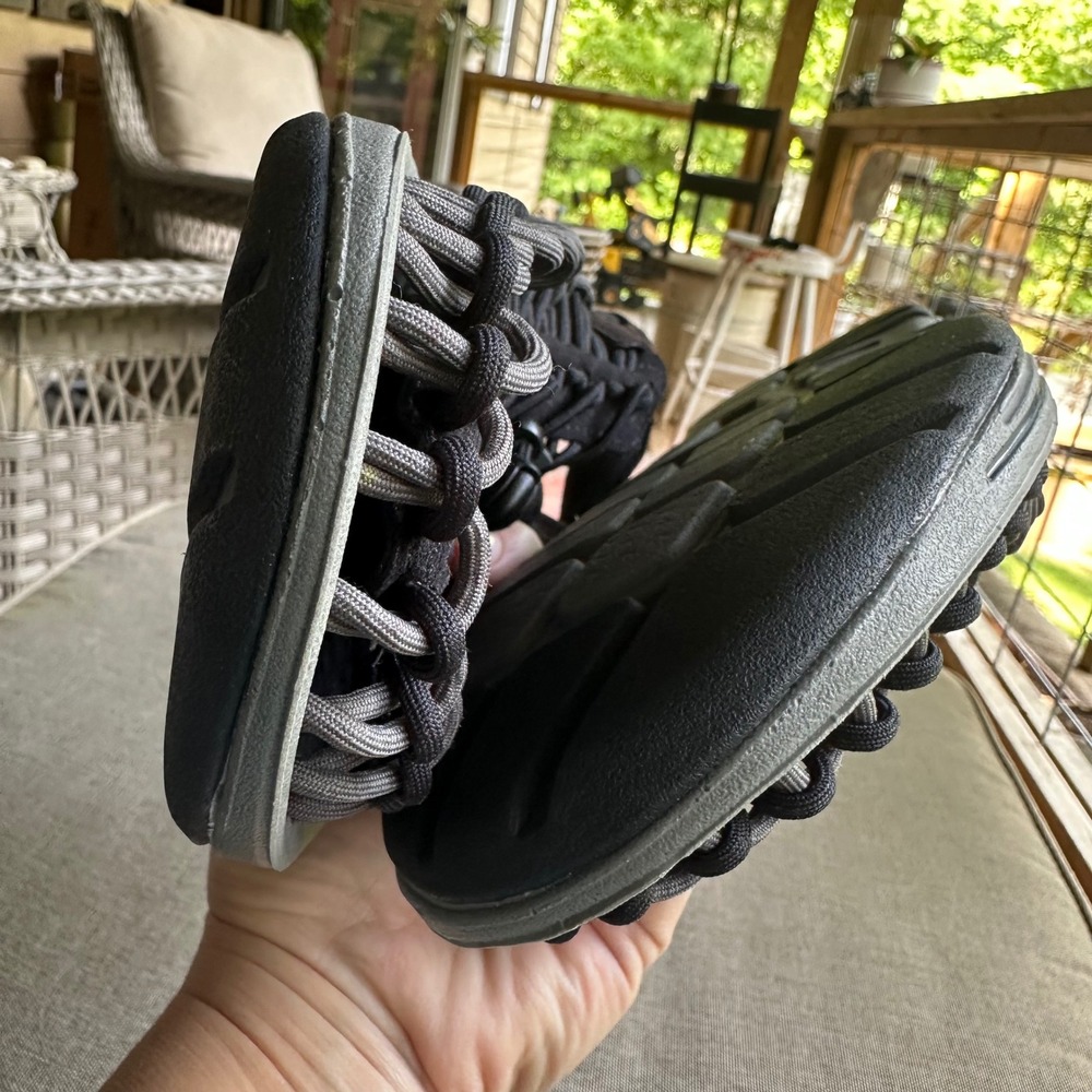 Keen Uneek Sandals Mens 12 Black Grey Cord Outdoor Water Shoes 1013086 - Picture 7 of 16